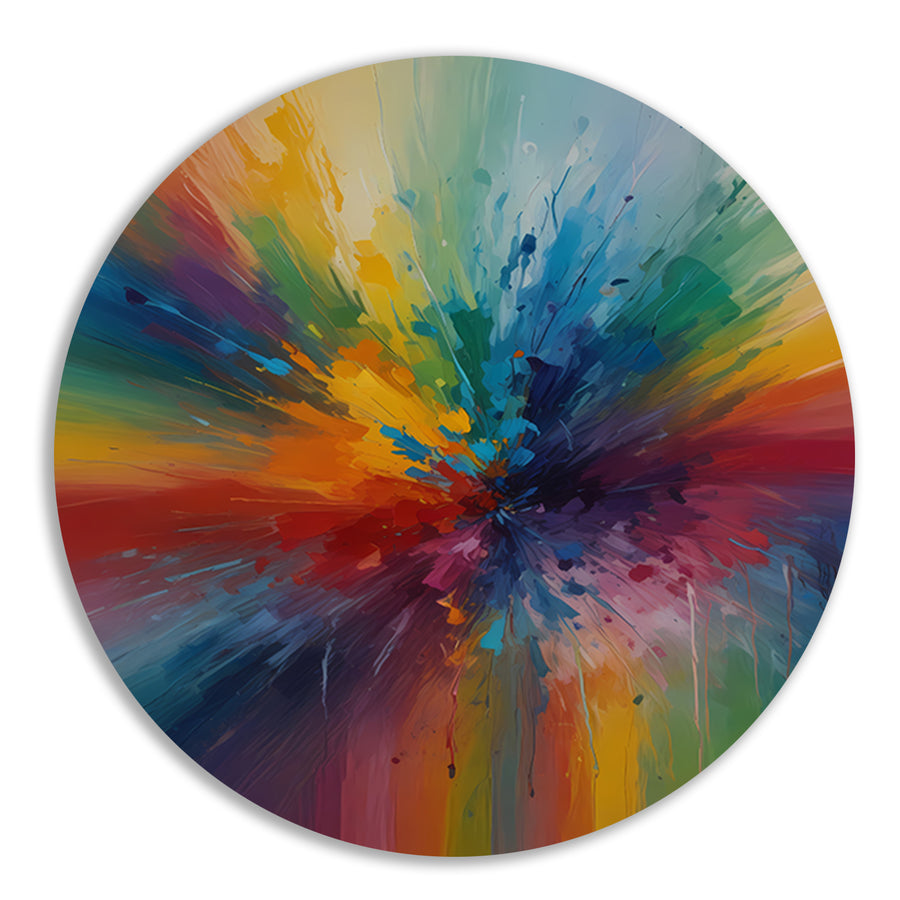 Dynamische Kleurexplosie in Abstracte Kunst forex muurcirkel