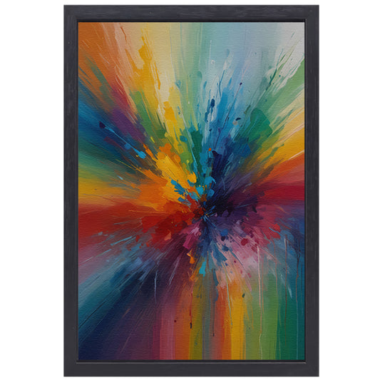 Dynamische Kleurexplosie in Abstracte Kunst canvas met baklijst