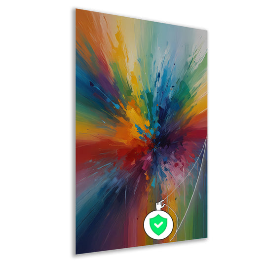 Dynamische Kleurexplosie in Abstracte Kunst poster