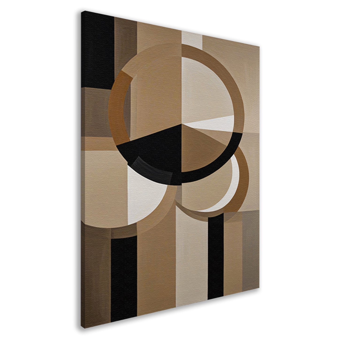 Geometrische Compositie met Aardetinten en Cirkels canvas