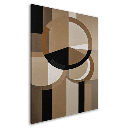 Geometrische Compositie met Aardetinten en Cirkels canvas