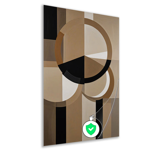 Geometrische Compositie met Aardetinten en Cirkels poster