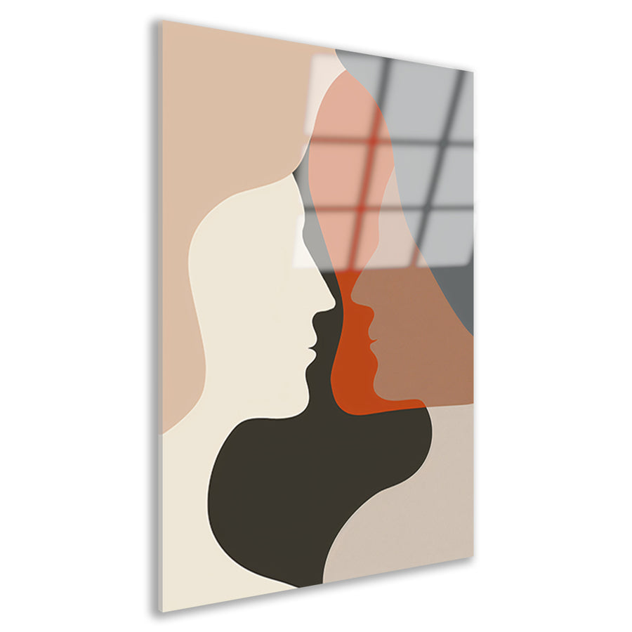Abstracte Menselijke Profielen in Harmonieuze Kleuren acrylglas