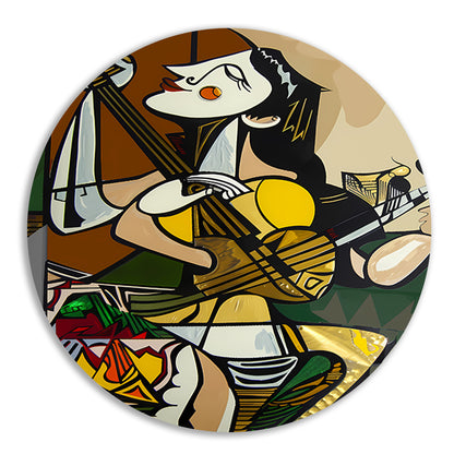 Abstract muzikant in dynamische kleuren forex muurcirkel