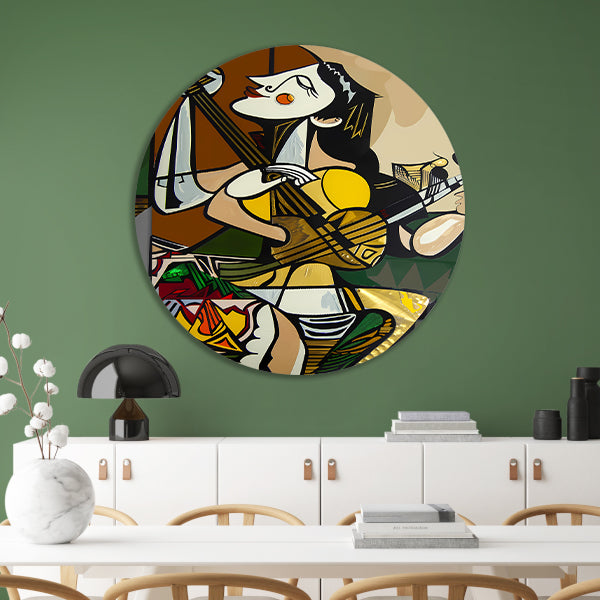 Abstract muzikant in dynamische kleuren forex muurcirkel