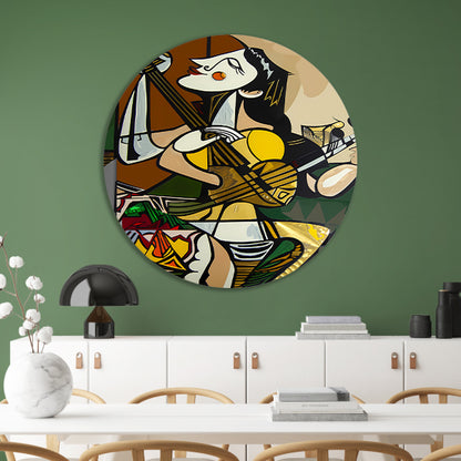 Abstract muzikant in dynamische kleuren forex muurcirkel