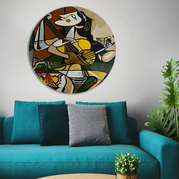 Abstract muzikant in dynamische kleuren forex muurcirkel