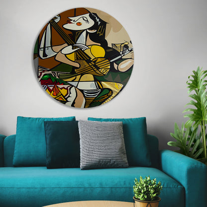 Abstract muzikant in dynamische kleuren forex muurcirkel