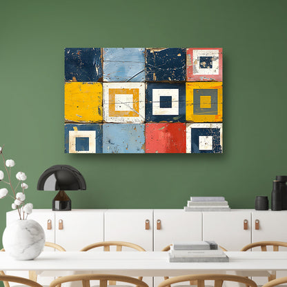 Vierkanten en Rechthoeken in Primaire Tinten acrylglas