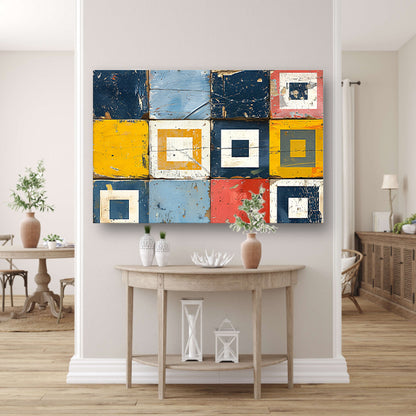 Vierkanten en Rechthoeken in Primaire Tinten acrylglas