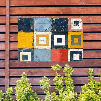 Vierkanten en Rechthoeken in Primaire Tinten tuinposter