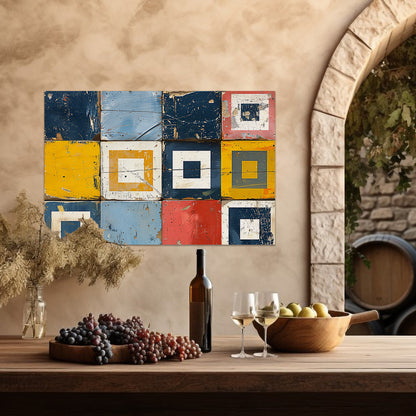 Vierkanten en Rechthoeken in Primaire Tinten tuinposter