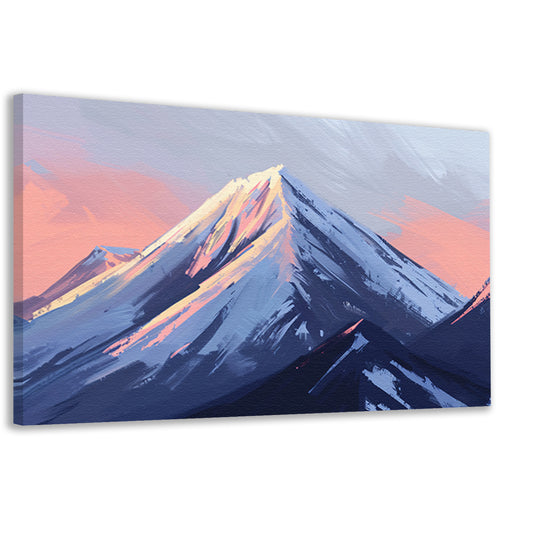 Digitale schilderij van berg bij zonsondergang canvas