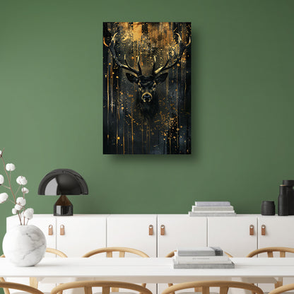 Mysterieuze hert met gouden accenten poster