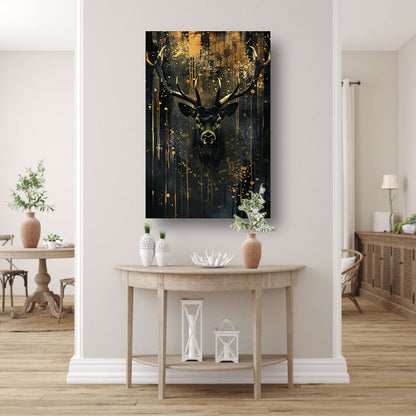 Mysterieuze hert met gouden accenten acrylglas