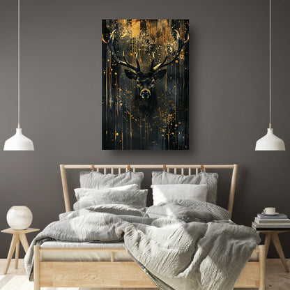 Mysterieuze hert met gouden accenten poster