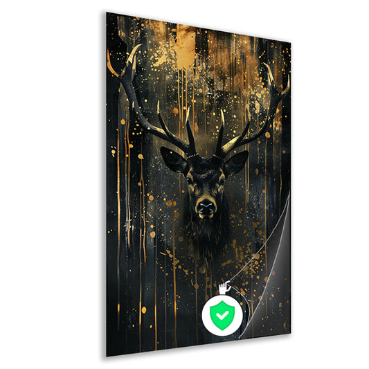 Mysterieuze hert met gouden accenten poster