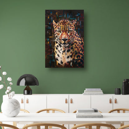 Expressief Luipaard in Moderne Kunststijl canvas