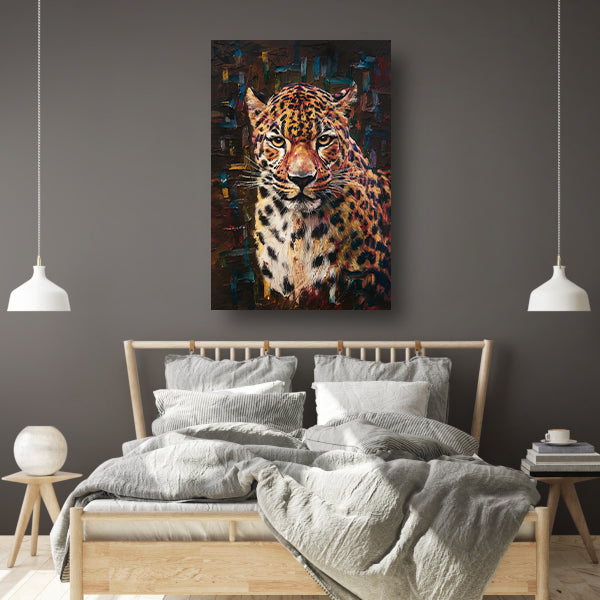 Expressief Luipaard in Moderne Kunststijl canvas