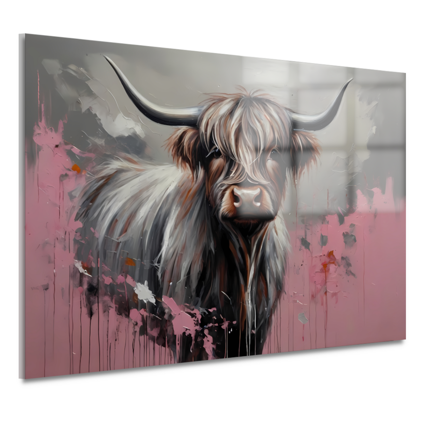 Kleurrijke Highland Koe in Modern Ontwerp acrylglas