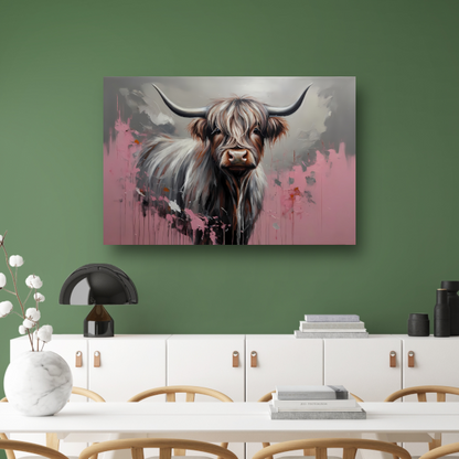 Kleurrijke Highland Koe in Modern Ontwerp poster
