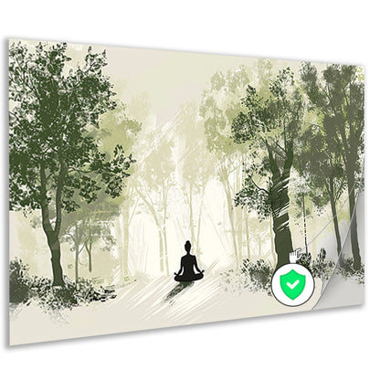 Meditatie onder de bosbomen poster