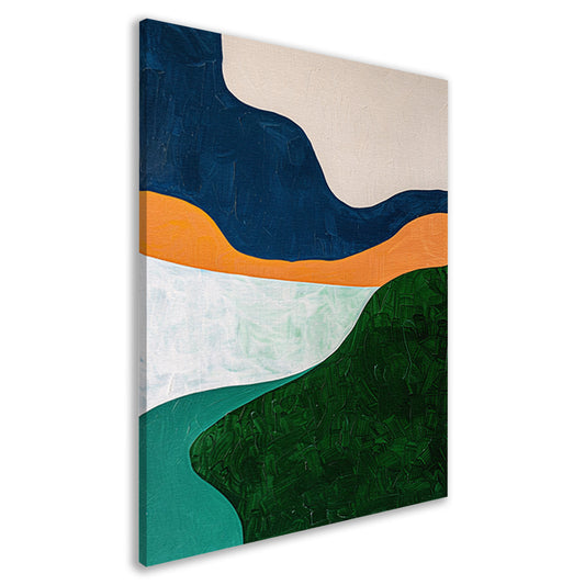 Abstract minimalistisch schilderij van een landschap canvas