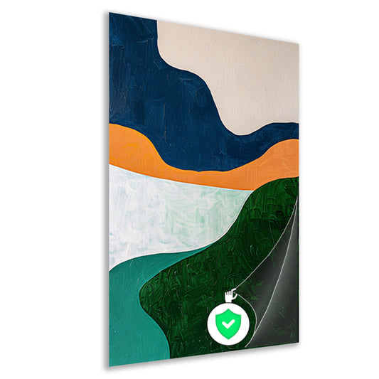 Abstract minimalistisch schilderij van een landschap poster