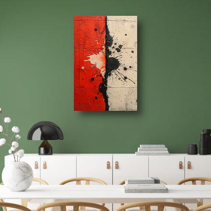 Abstract  met rode en zwarte verfspatten poster