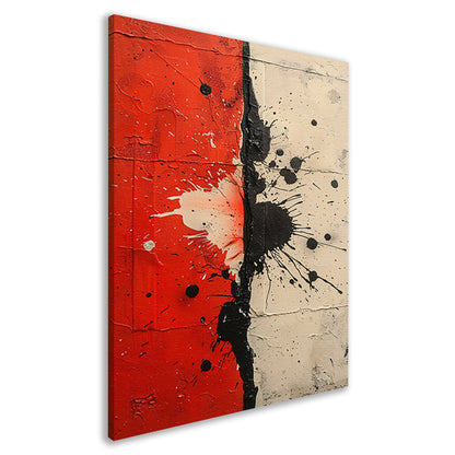 Abstract  met rode en zwarte verfspatten canvas