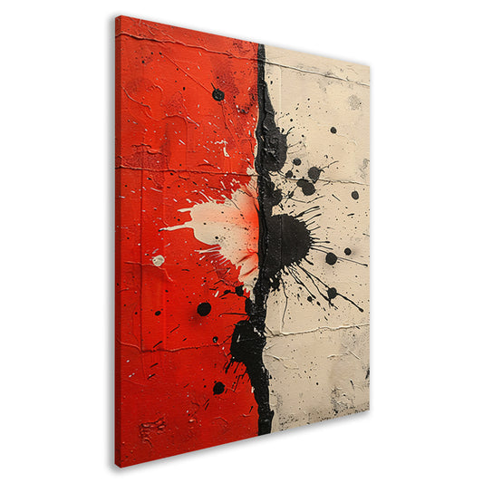 Abstract  met rode en zwarte verfspatten canvas