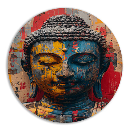 Kleurrijk Abstract Interpretatie van Boeddha aluminium muurcirkel