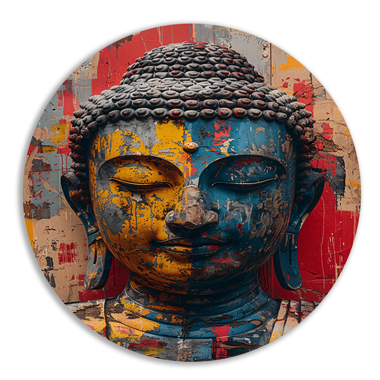 Kleurrijk Abstract Interpretatie van Boeddha forex muurcirkel