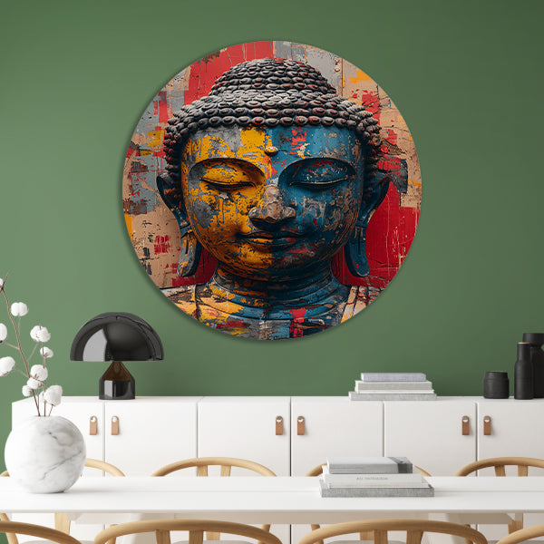 Kleurrijk Abstract Interpretatie van Boeddha forex muurcirkel