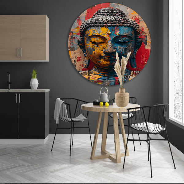 Kleurrijk Abstract Interpretatie van Boeddha forex muurcirkel