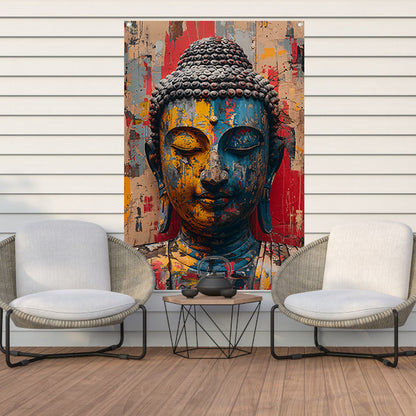 Kleurrijk Abstract Interpretatie van Boeddha tuinposter