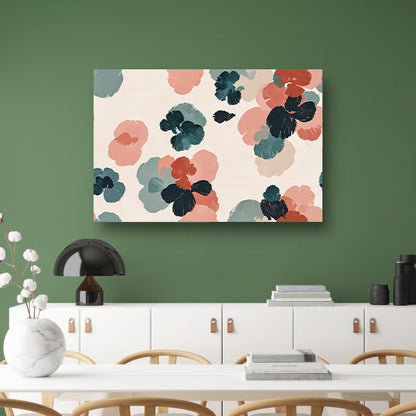 Abstracte bloemenprint in rustieke kleuren canvas