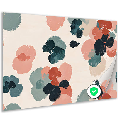 Abstracte bloemenprint in rustieke kleuren poster
