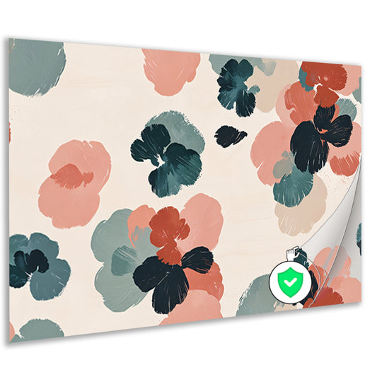 Abstracte bloemenprint in rustieke kleuren poster