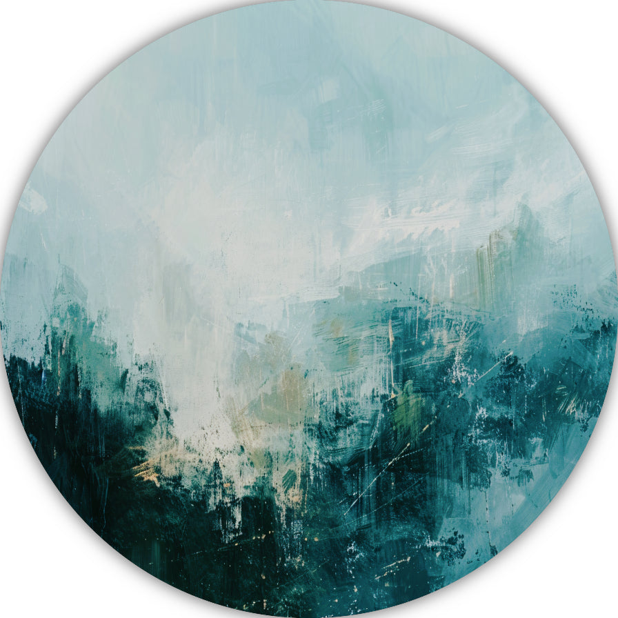Abstracte Harmonie in Groen en Grijs forex muurcirkel