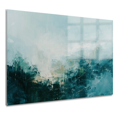 Abstracte Harmonie in Groen en Grijs acrylglas