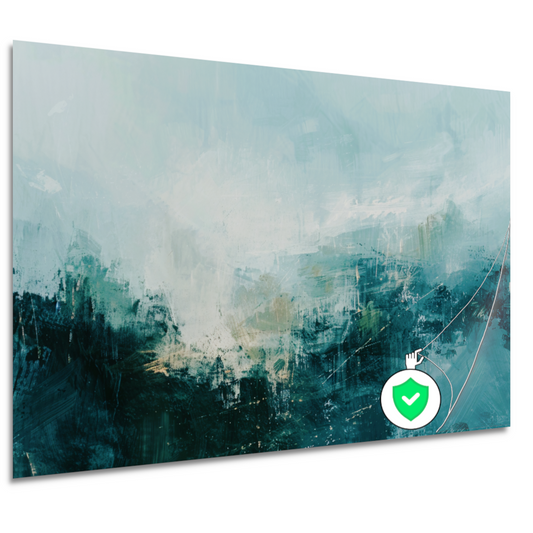 Abstracte Harmonie in Groen en Grijs poster