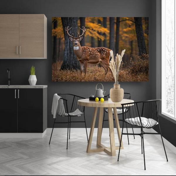 Majestueus hert in het herfstbos poster