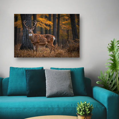 Majestueus hert in het herfstbos poster