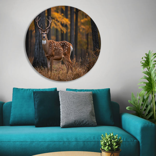 Majestueus hert in het herfstbos forex muurcirkel