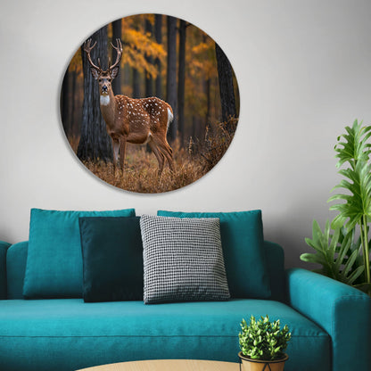 Majestueus hert in het herfstbos forex muurcirkel