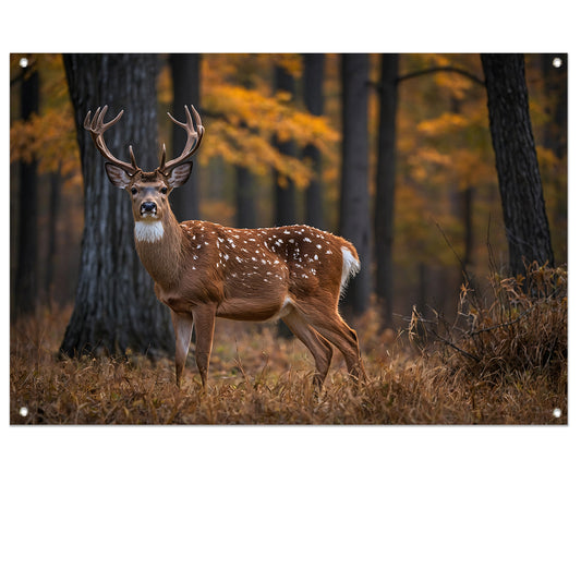 Majestueus hert in het herfstbos tuinposter