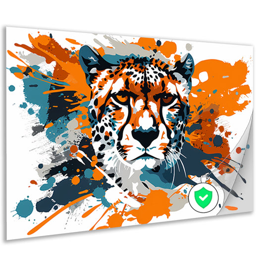 Dynamische abstracte cheeta schilderij print poster