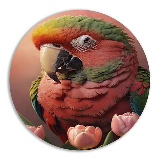 Harmonieuze Ontmoeting van Flora en Fauna aluminium muurcirkel