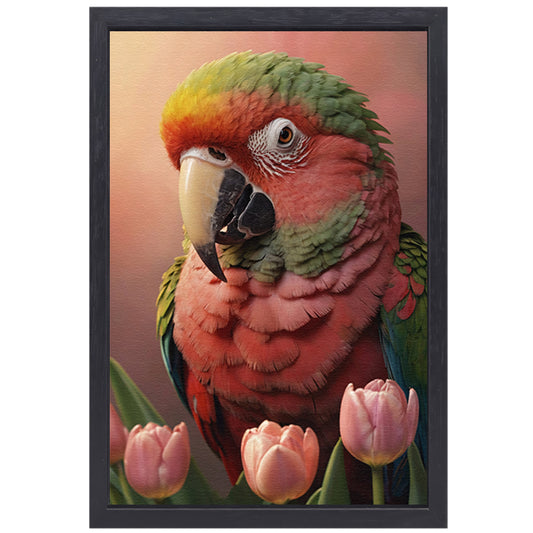 Harmonieuze Ontmoeting van Flora en Fauna canvas met baklijst